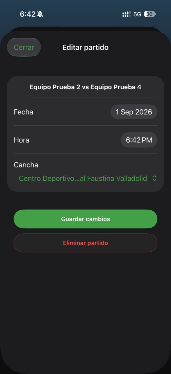 Edición de un partido de liga en Onzio