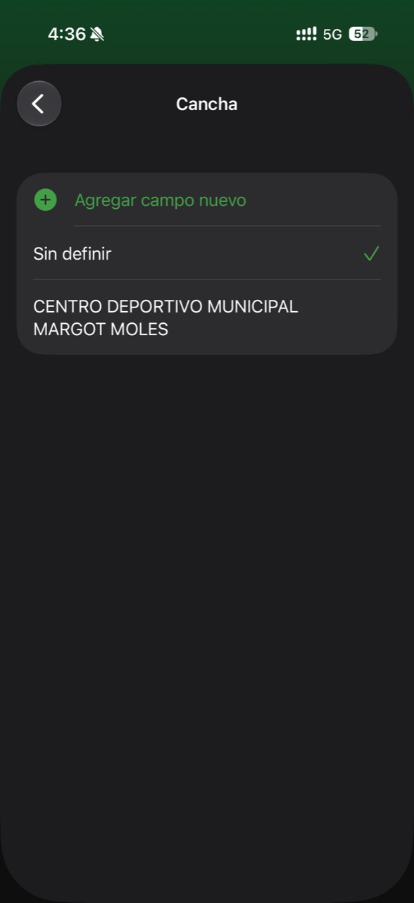 Selector de campos disponibles en Onzio